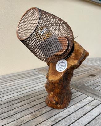 Lampada in legno d’olivo artigianale