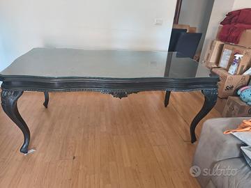 tavolo nero stile chippendale 
