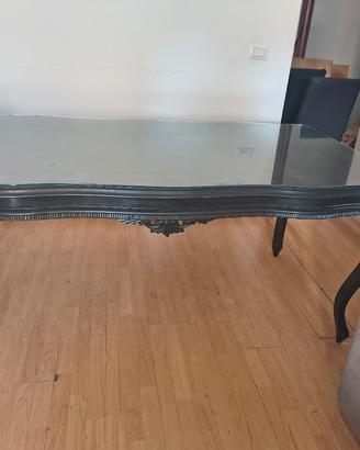 tavolo nero stile chippendale 