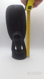 Busto Donna Africana Vintage. Legno  fatto a mano