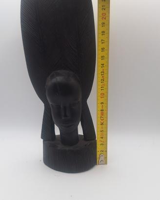 Busto Donna Africana Vintage. Legno  fatto a mano