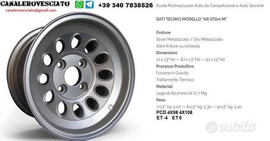 Cerchi ARGTAmM 7-8-9 x 13 4x98 FIAT ALFA