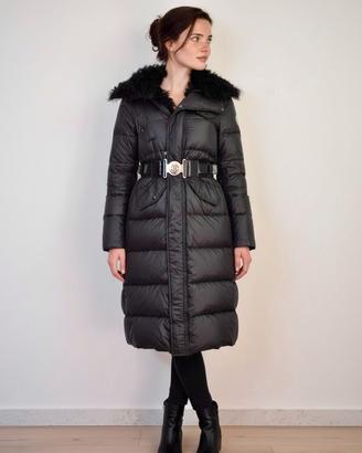 Moncler giacca piumino lungo con pelliccia nuovo