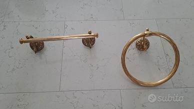 Porta salviette e porta asciugamano in puro ottone