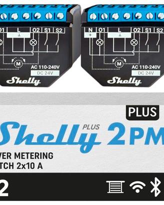 Shelly Plus 2PM, Relé WiFi & Bluetooth 2 canali