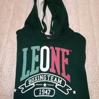 Felpa sportiva rara LEONE boxe verde bottiglia XL