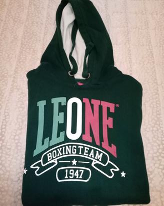 Felpa sportiva rara LEONE boxe verde bottiglia XL
