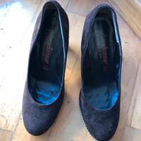 Décolleté  scamosciato vera pelle  marrone