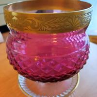 Vaso/ciotola  in cristallo Art Decò rosso