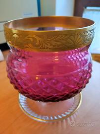 Vaso/ciotola  in cristallo Art Decò rosso