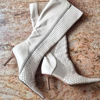 Stivali in Rete Traforata Vera Cuoio/38-Lara Manni