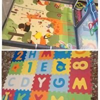 Box bambini 120x120 con tappetino + tappeto puzzle