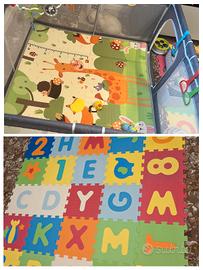 Box bambini 120x120 con tappetino + tappeto puzzle