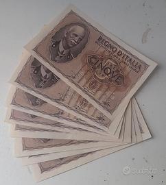 Vittorio Emanuele III 5 lire FIOR DI STAMPA 