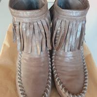 Scarpe stivaletto n.40 polacchino estivo in pelle