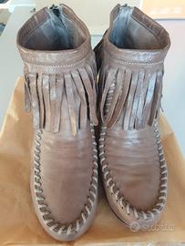 Scarpe stivaletto n.40 polacchino estivo in pelle