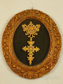 Antica CROCE ETIOPE placcata oro