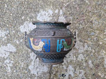 Antico Vaso/Incensiere Orientale in Bronzo