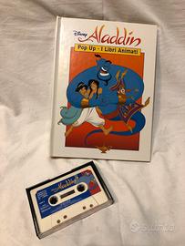 Disney Alladin libro pop up+musicassetta 1993