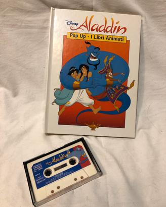 Disney Alladin libro pop up+musicassetta 1993