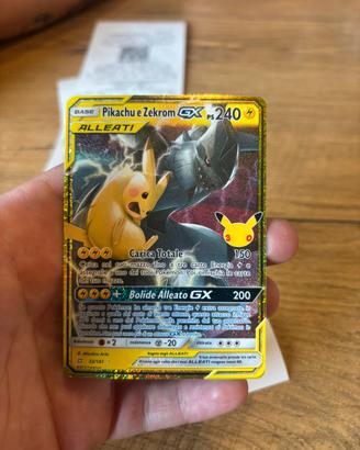 Pikachu e zekrom GX 30th
