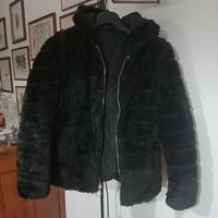 Giacca pelliccia sintetica nera