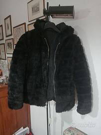 Giacca pelliccia sintetica nera