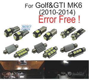 KIT 14 LAMPADE LED INTERNE PER VOLKSWAGEN VW GOLF 
