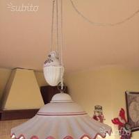 Lampadario ceramica vintage con carrucola