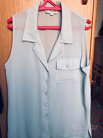 Camicetta Suolila Seta e Viscosa Turchese