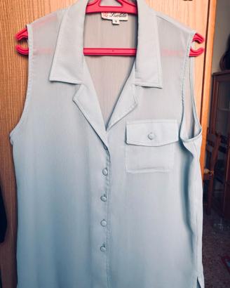 Camicetta Suolila Seta e Viscosa Turchese