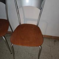 coppia sedie in acciaio/ legno