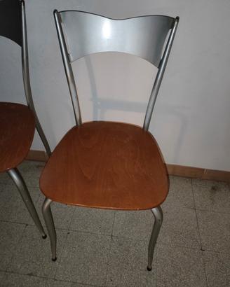 coppia sedie in acciaio/ legno