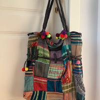 Borsa patchwork colorata in cotone