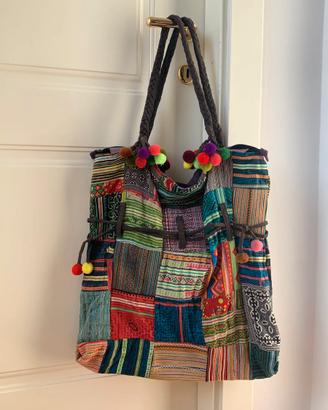 Borsa etnica colorata in cotone