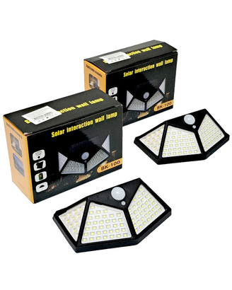 SET 2 LAMPADE SOLARI DA ESTERNO_100 LED SU 4 LATI