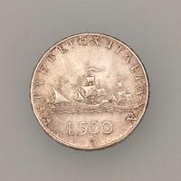 Moneta 500 lire argento "Le caravelle" anno 1966