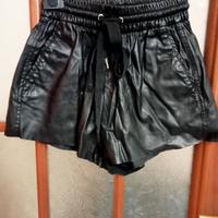pantaloncini nero donna ecopelle 