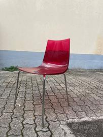 sedie da pranzo in policarbonato e metallo x 4