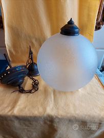 LAMPADARIO sfera satinata, manca attacco lampadina