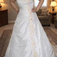 Abito da sposa elegante con ricami beige – tg 44 –