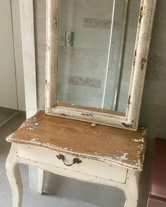 Console e specchio Shabby Chic legno massello