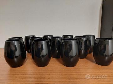 Set di bicchieri vetro nero