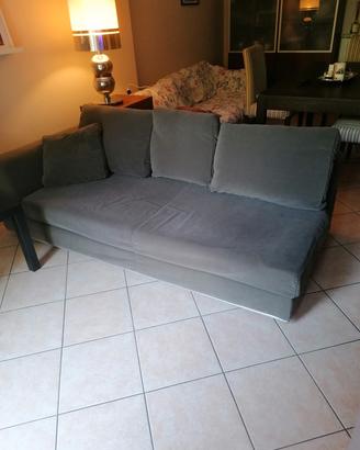 divano letto singolo 3 posti velluto sfoderabile