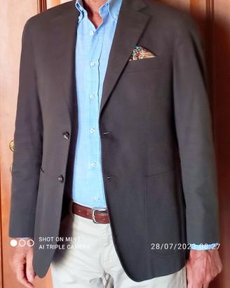 Borromeo blazer estivo cotone marrone tg 50