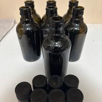 7 bottiglie in vetro verde antico 250 ml + tappo