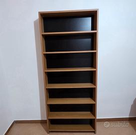 Libreria legno rovere nero con 7 ripiani scaffali