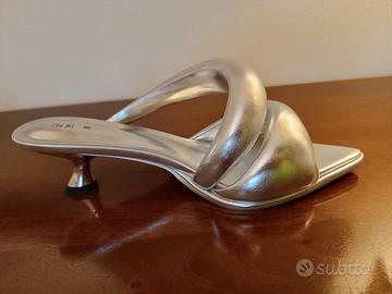 Sabot donna in pelle vegana argento - JW PEI