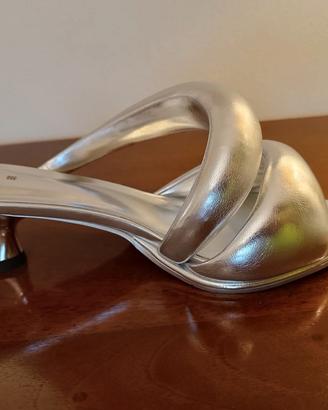 Sabot donna in pelle vegana argento - JW PEI