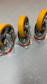 3 Ruote girevoli industriali nuove – Ø 120 mm